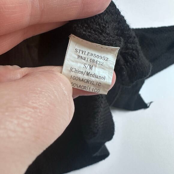 Becaal Black Open Cardigan Sweater - Ruched Sleeves S/M - Picture 5 of 7